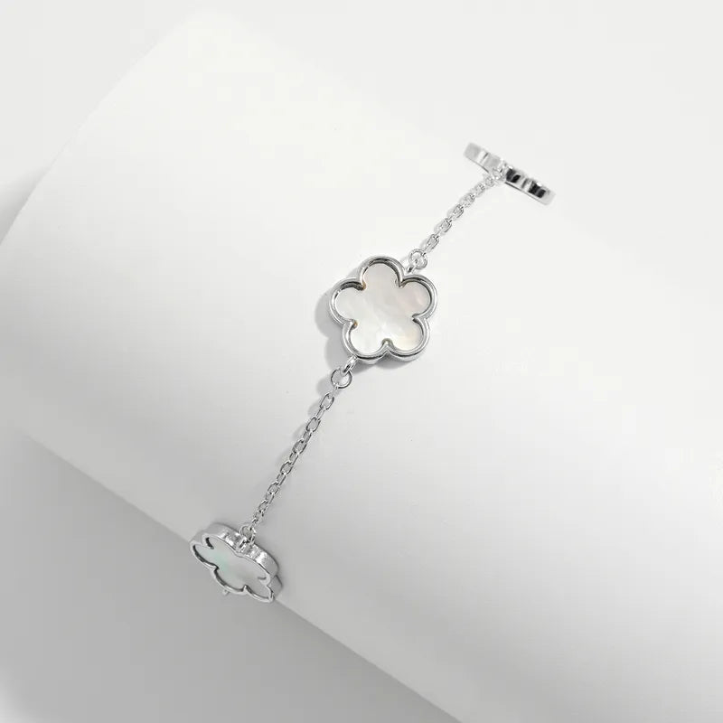 925 Sterling Silver Shell Flora Bracelet