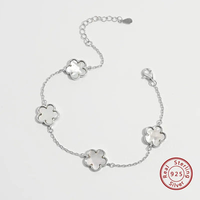 925 Sterling Silver Shell Flora Bracelet