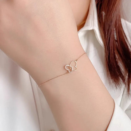 925 Sterling Silver Butterfly Heart Bracelet