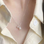 925 Sterling Silver Vintage Dewdrop Pearl Necklace