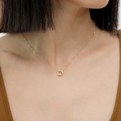 925 Sterling Silver Aurelia Circle Necklace